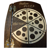Meniu din lemn Pizza